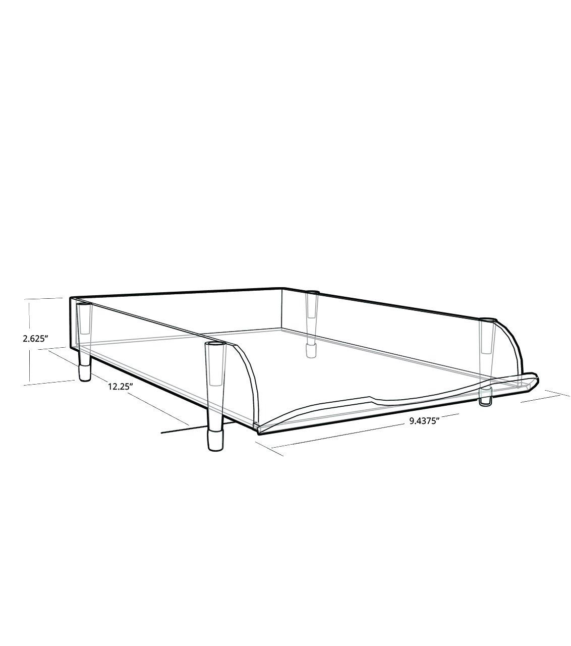 Stackable Clear Letter Tray Desk Organizer, 4-Pack (Set of 4)