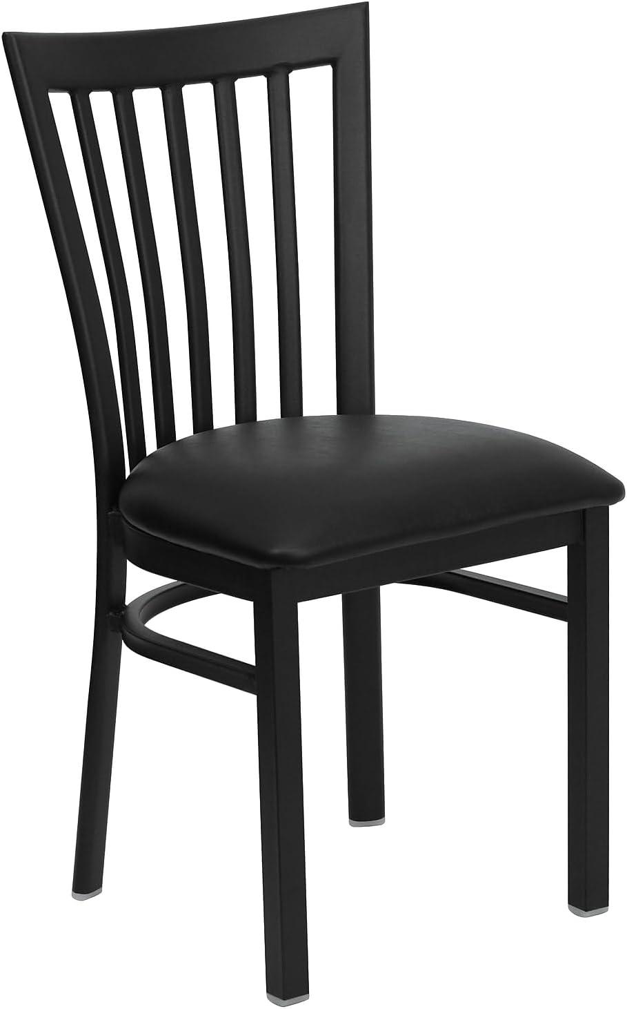 Hercules Series 18.75" Black Metal Restaurant Chair with Vinyl Seat