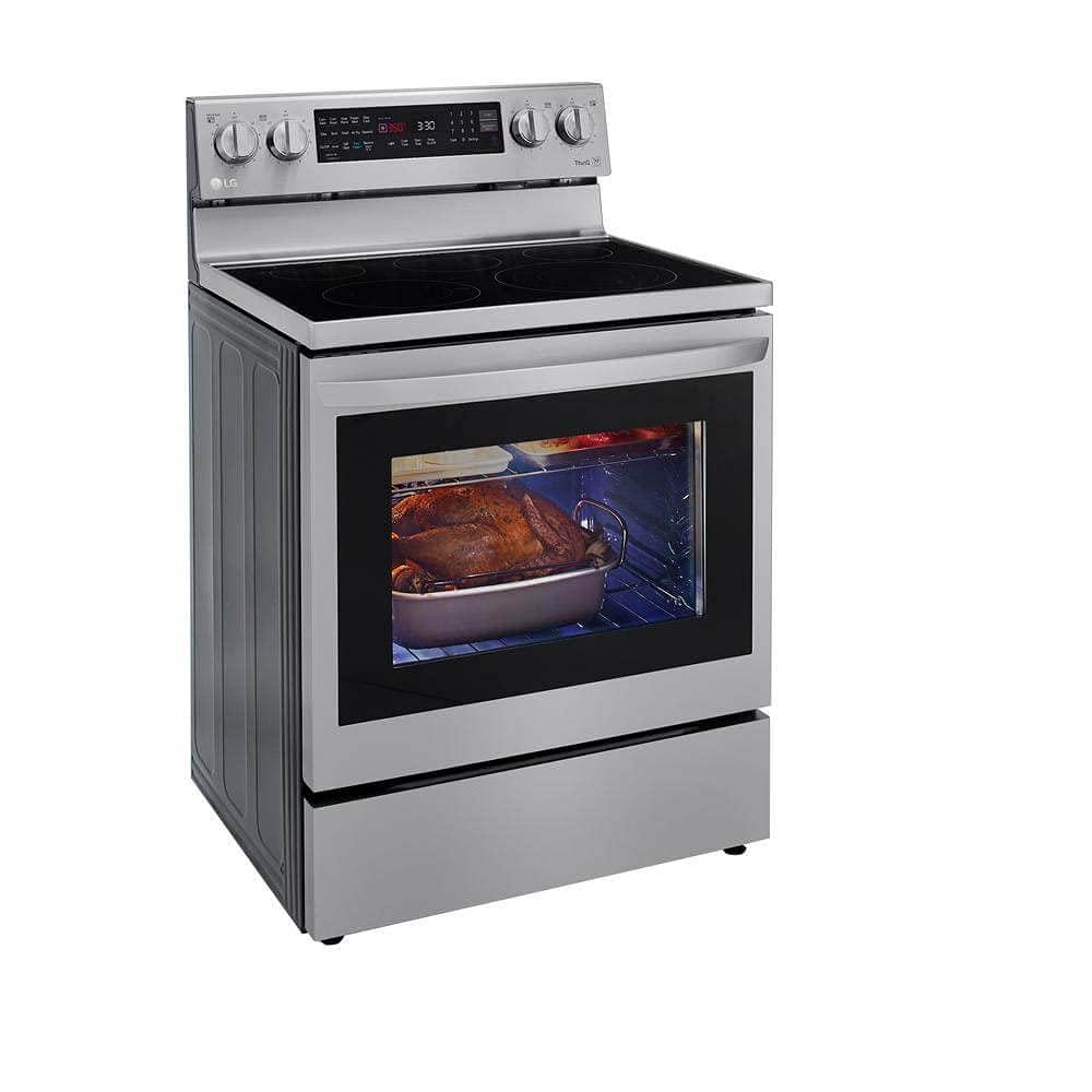 LG LG Smart Wi-Fi Enabled True Convection InstaView® Electric Range with Air Fry, 6.3 cu. ft. LREL6325F
