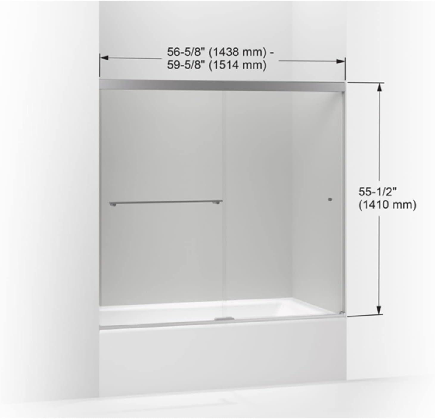 Revel 59.63'' x 55.5'' Double Sliding Bath Door with CleanCoat® Technology