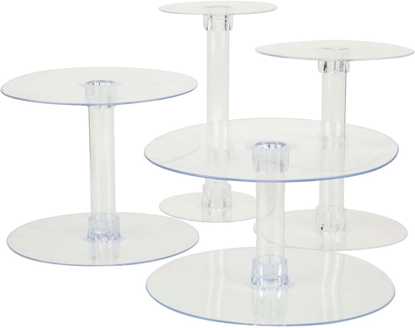 Efavormart Lovely 4 Tier XL Acrylic Crystal Glass Clear Cake Dessert Decorating Stand For Birthday Xmas Party Wedding