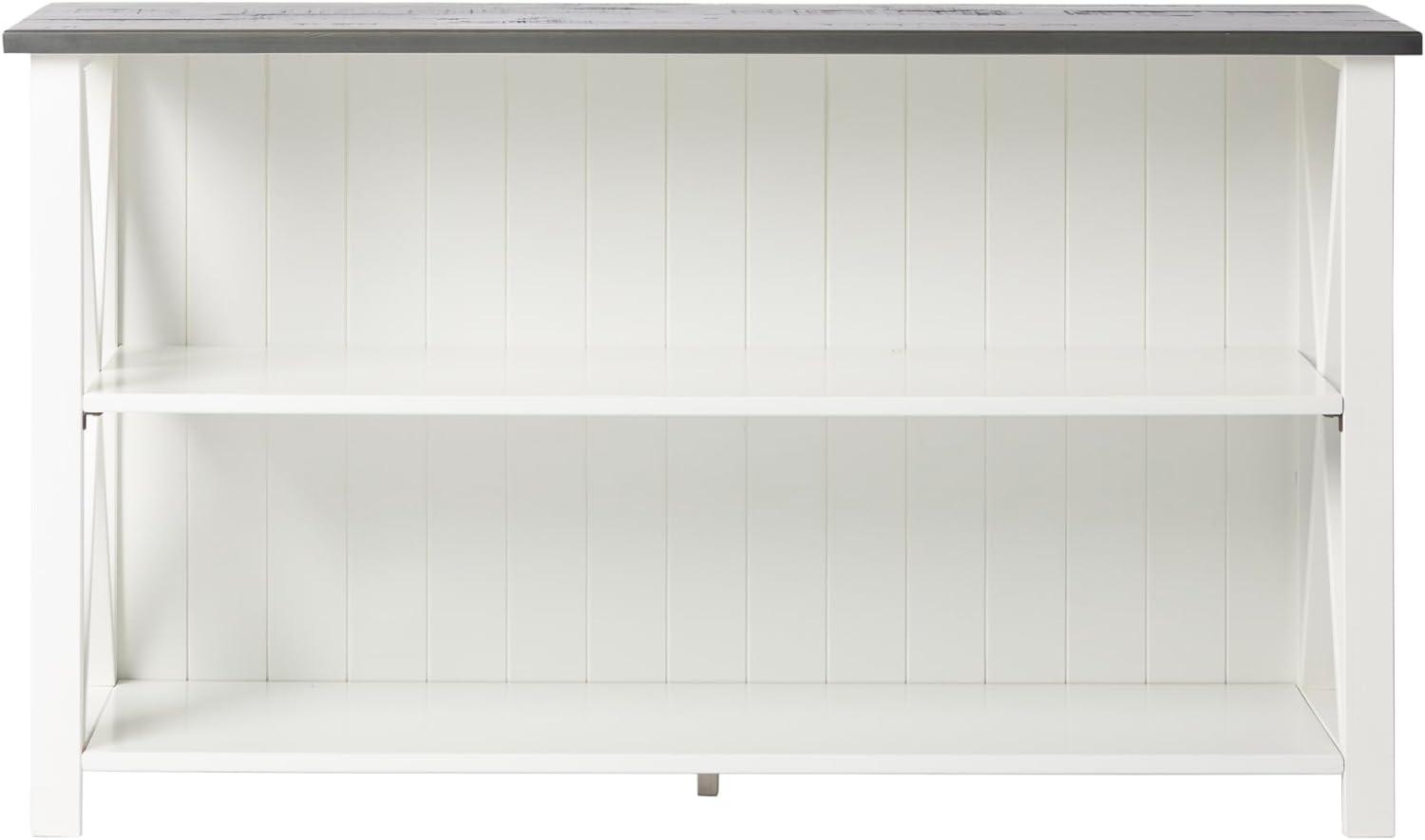 Pemberly Row 52" Solid Wood Farmhouse Storage Console - White/Gray