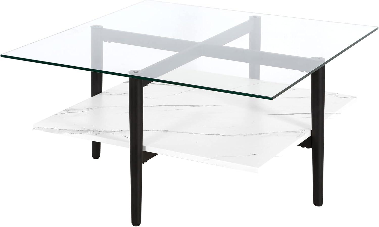 Henn&Hart 32" Black/White Coffee Table