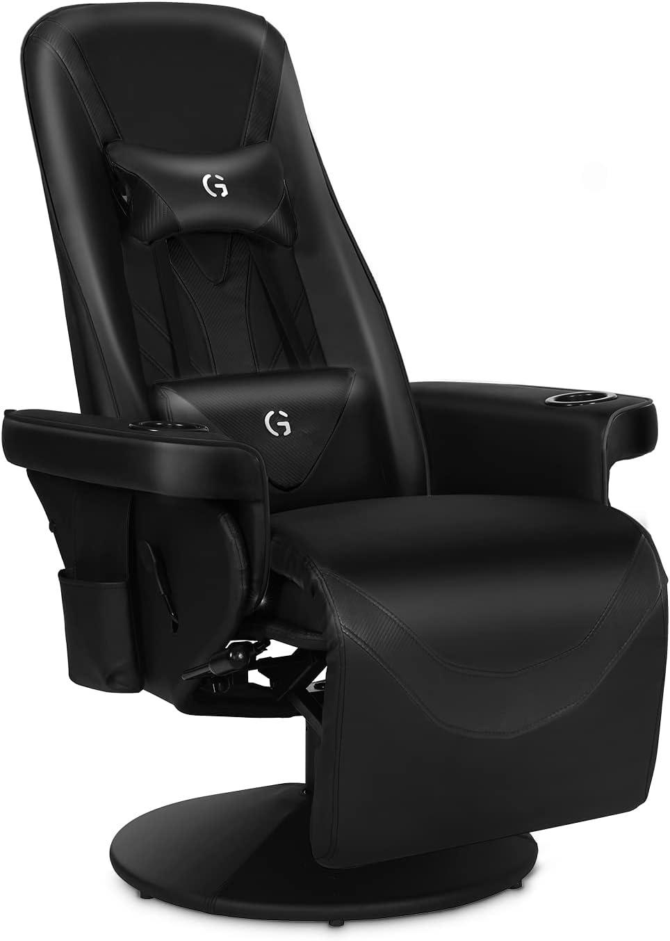 Queen Throne Video Gaming Chair Ergonomic Recliner Racing Chair, High Back Swivel Chair with Footrest and Adjustable Backrest, Lumbar Support, Headrest and Cupholders, Pink White