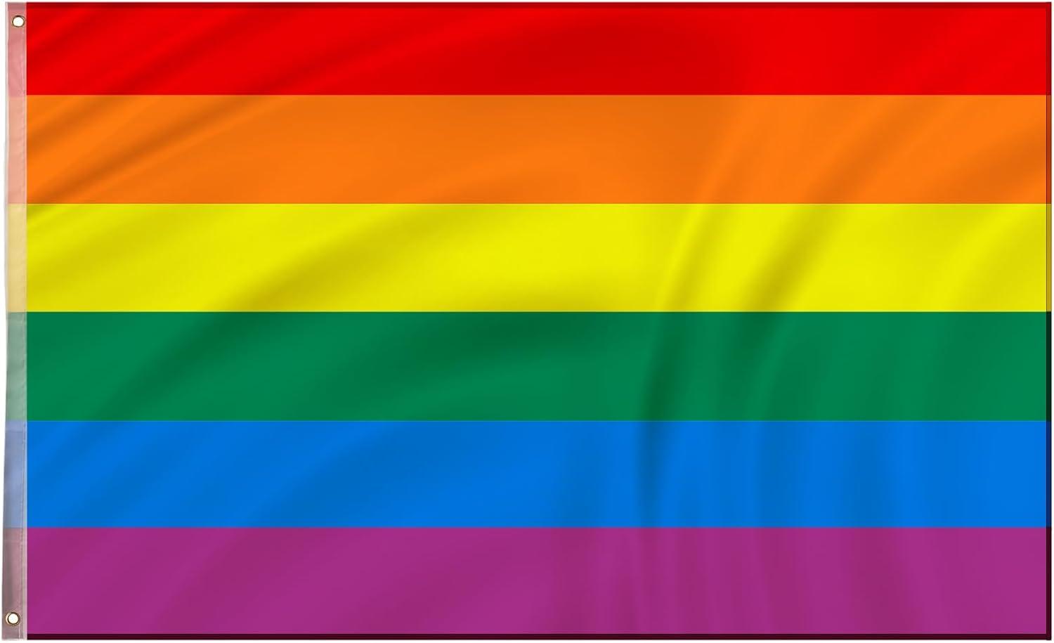 FLAGLINK Gay Pride Flag 3x5Fts LGBT Rainbow Flags Banner