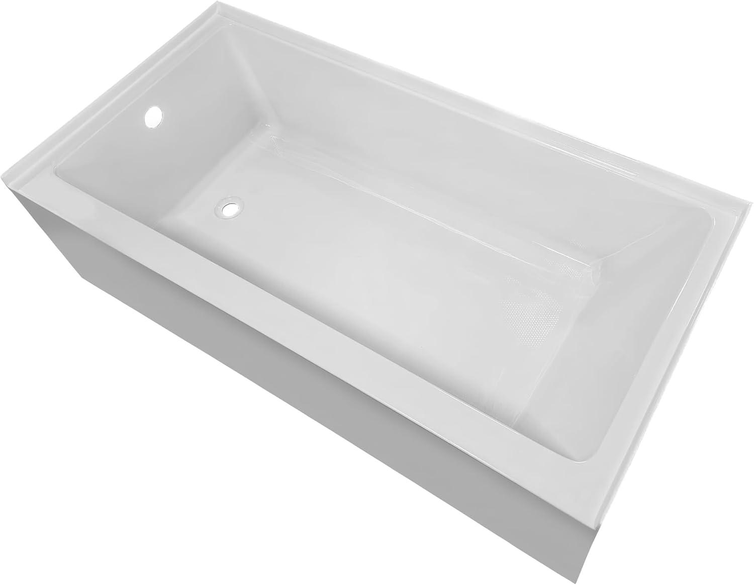 Whitehaus Collection 60" x 30" Alcove Soaking Bathtubs With Drain Hole Options