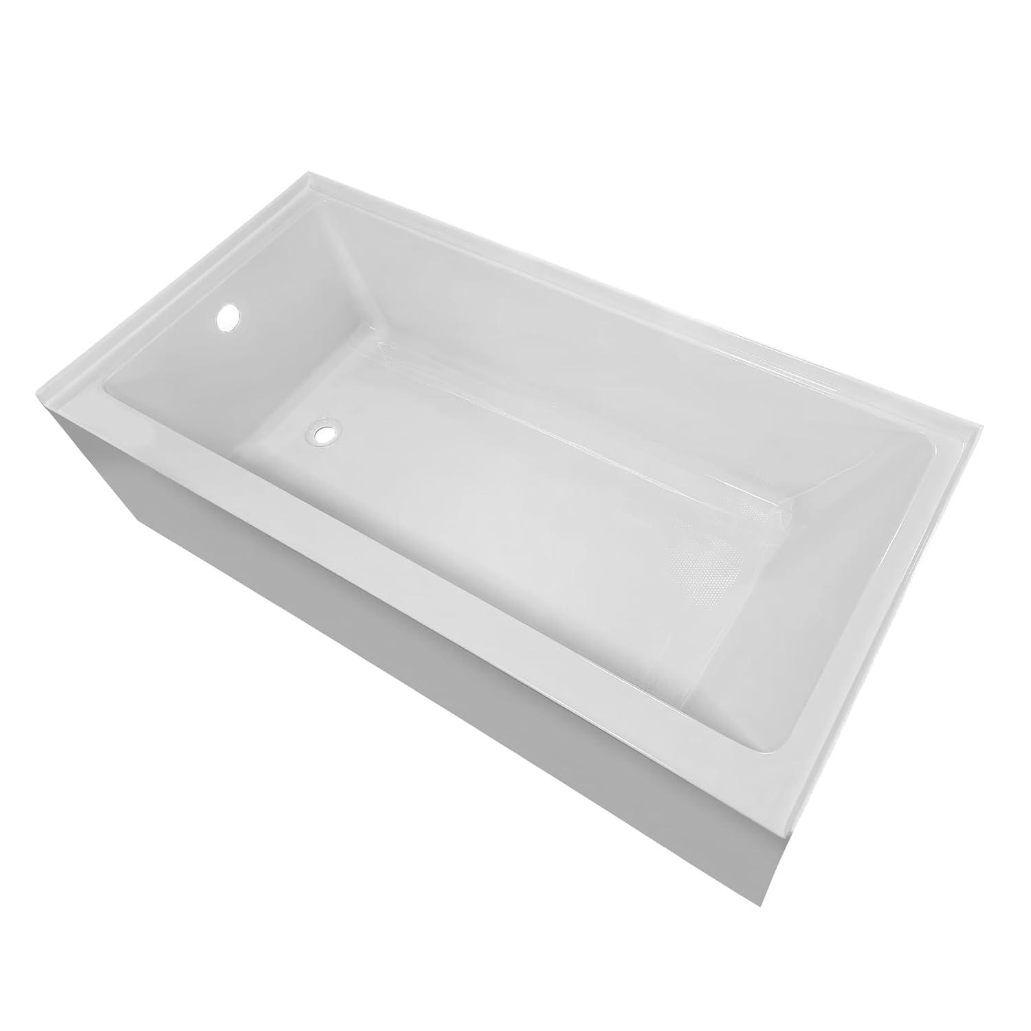 Whitehaus Collection 60" x 30" Alcove Soaking Bathtubs With Drain Hole Options