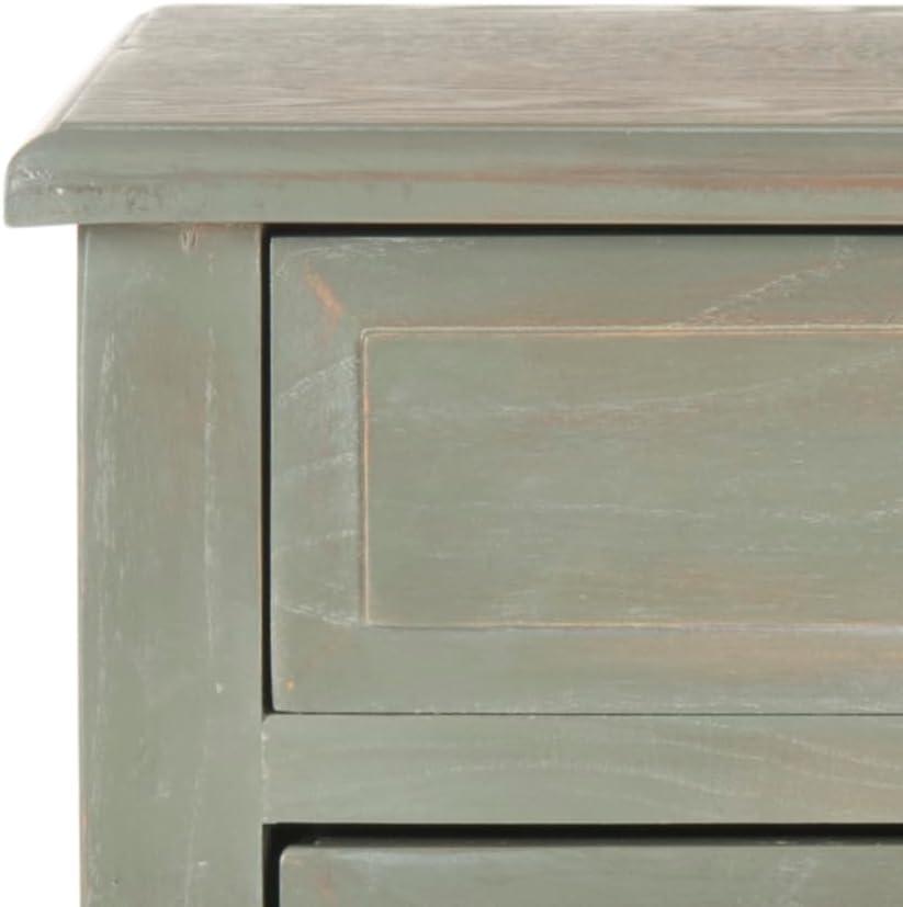 Lori End Table With Storage Drawers - AMH6576B - Ash Grey - Safavieh Couture
