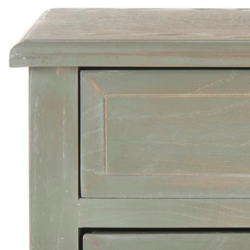 Lori End Table With Storage Drawers - AMH6576B - Ash Grey - Safavieh Couture