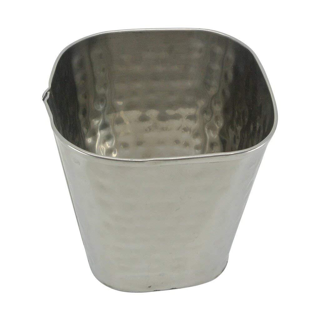 Square Hammered Stainless Steel Fry Cup, 12 oz