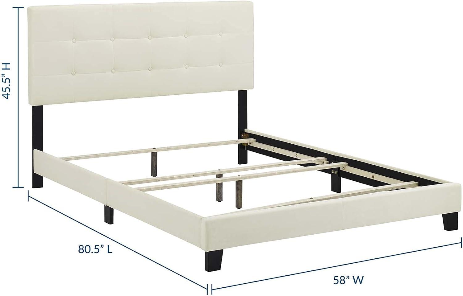 Modway Amira Full Performance Velvet Bed - Ivory