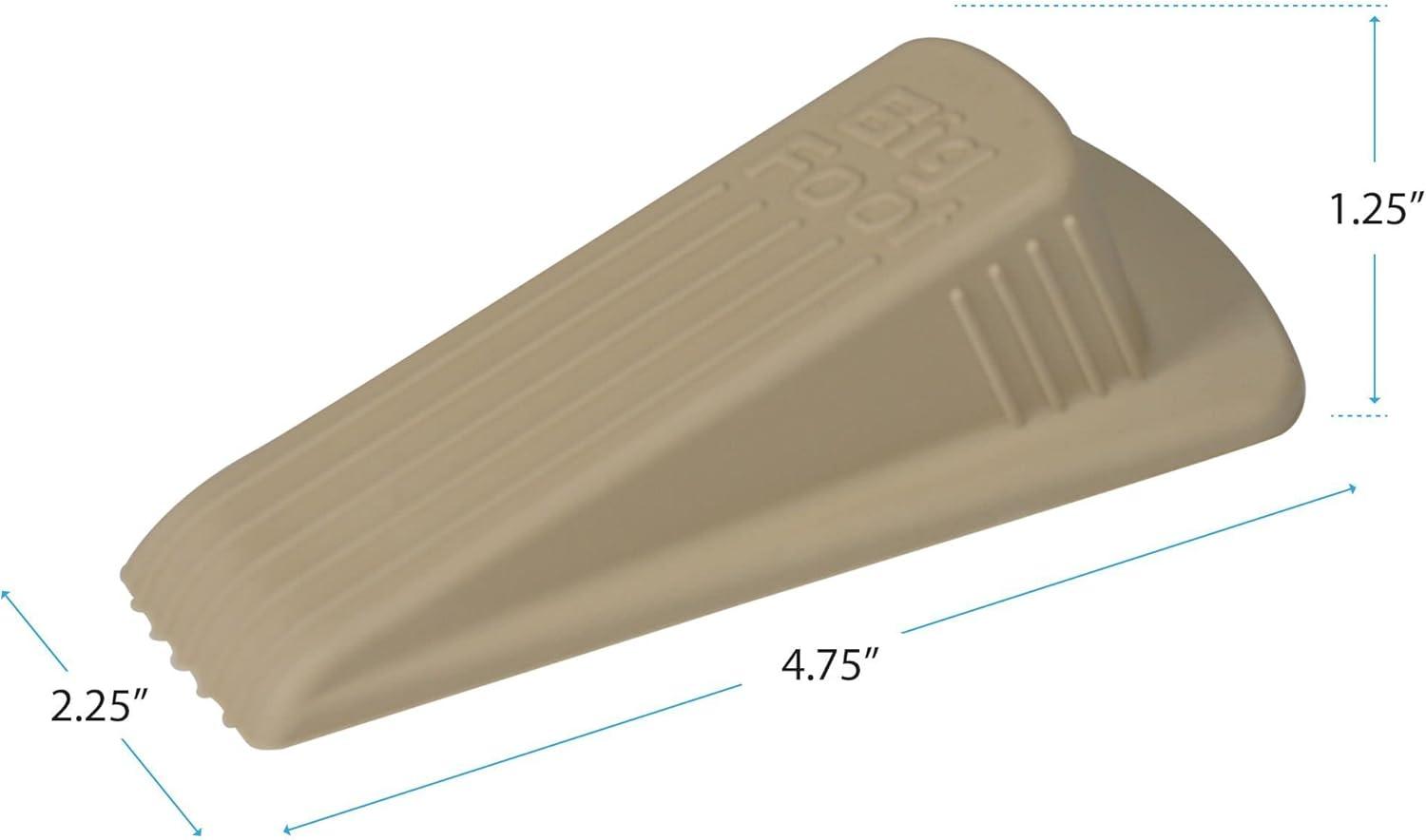 Beige Vulcanized Rubber Heavy-Duty Door Wedge, 4-3/4"