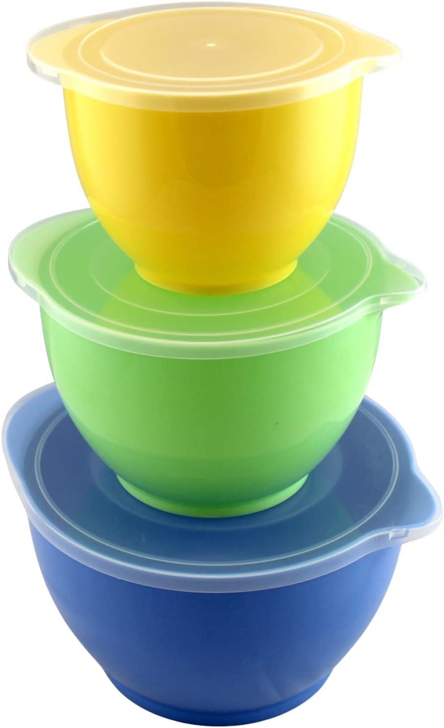 Multicolor BPA-Free Plastic Mixing Bowl Set with Lids