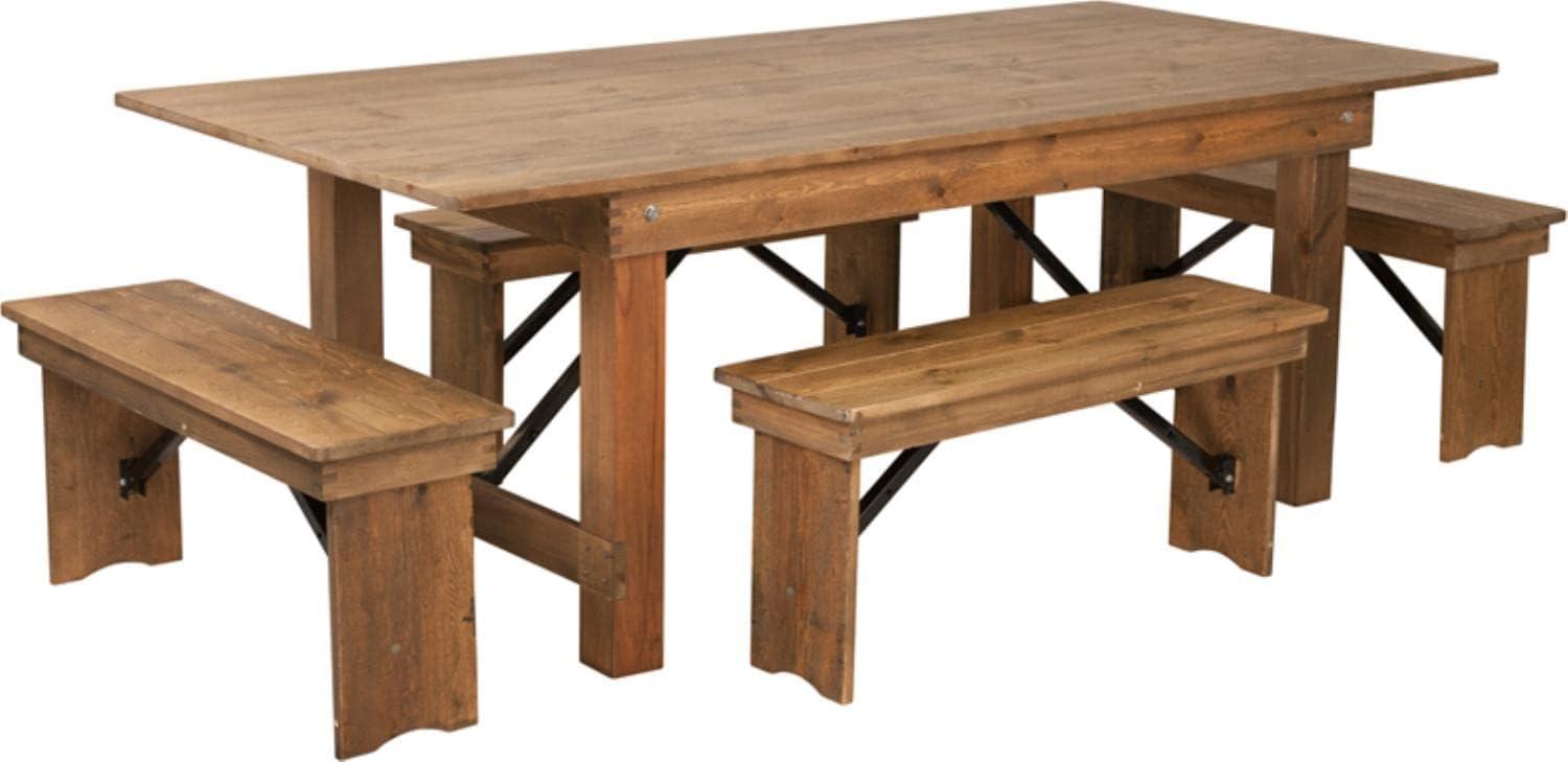 Flash Furniture HERCULES Series Folding Farm Table and Four Bench Set & Reviews | Wayfair