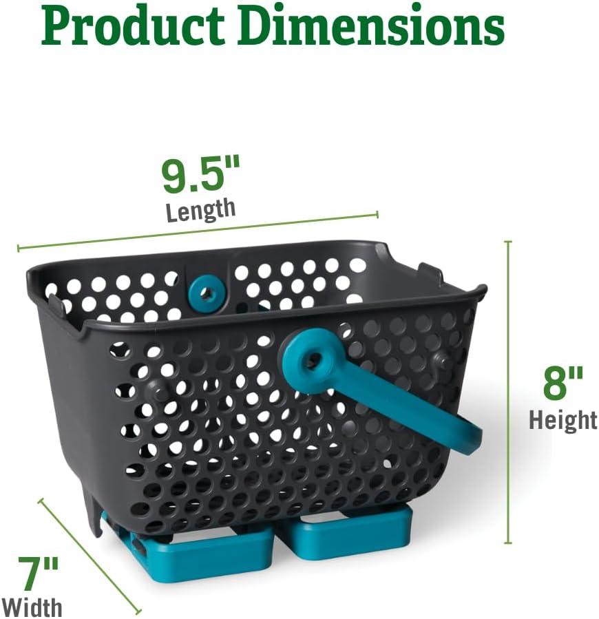 Gardener's Supply Company Multipurpose Mini Garden Basket | Mini Mod Hod For Collecting, Carrying, and Cleaning | Folding Legs and Handle | 9.5"L X 7"