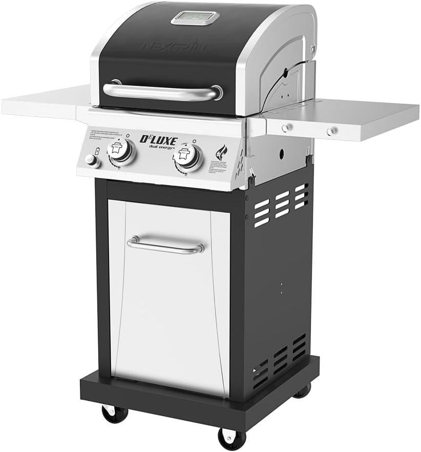 Nexgrill Deluxe 2-Burner Propane Gas Grill with Foldable Side Shelves, 28000 BTUs