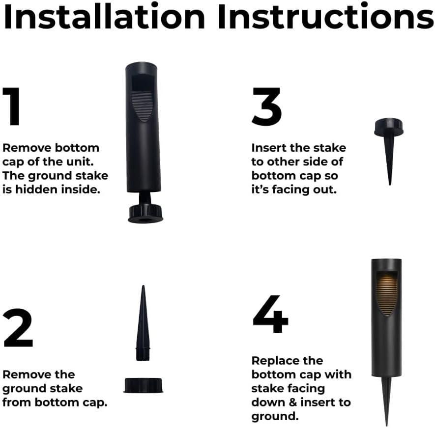 12.2" Solar Bollard LED Pathway Light