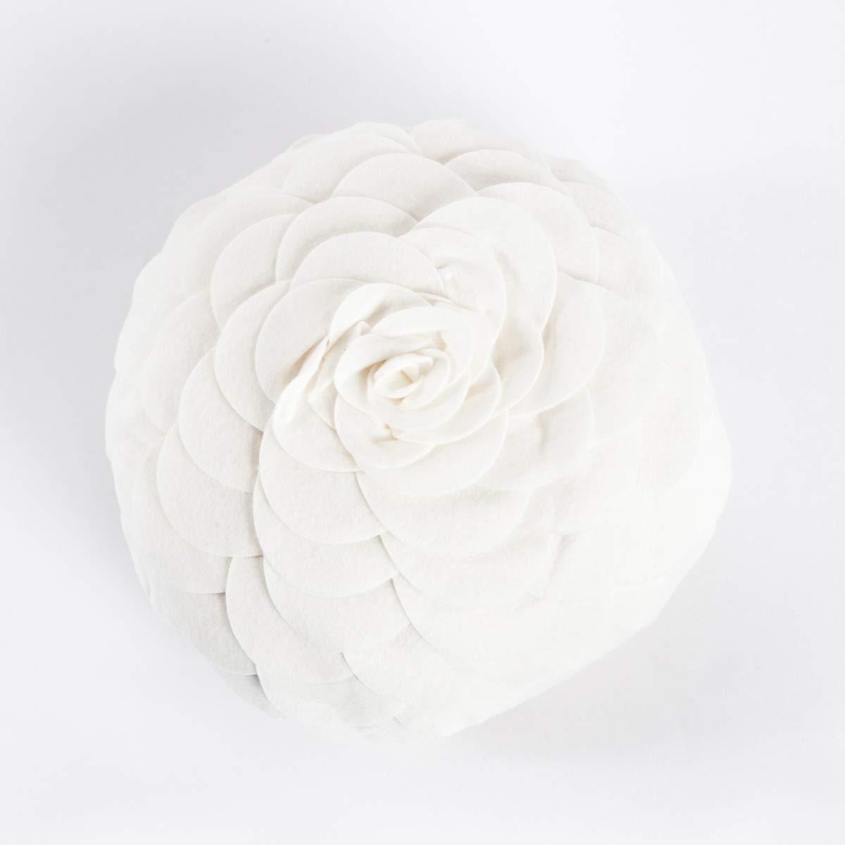 Saro Felt Collection Appliqued Felt Throw Pillow
