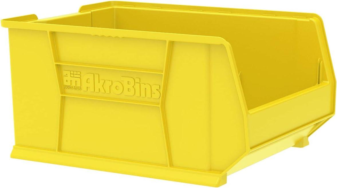 Yellow Heavy-Duty Plastic Stackable Storage Bin