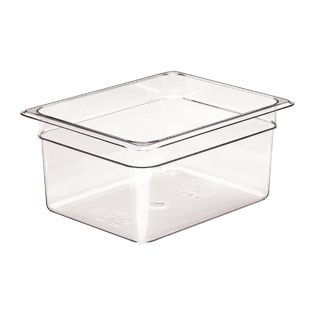 Clear 6" Deep Half-Size Polycarbonate Food Storage Pan