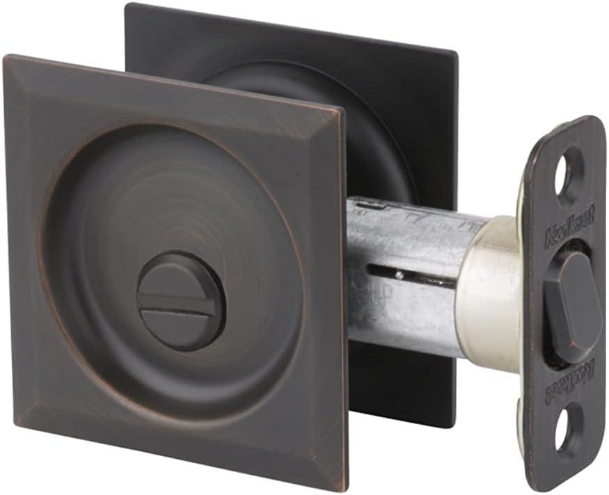 Kwikset 335Sqt Square Privacy Bed/Bath Pocket Door Lock - Black