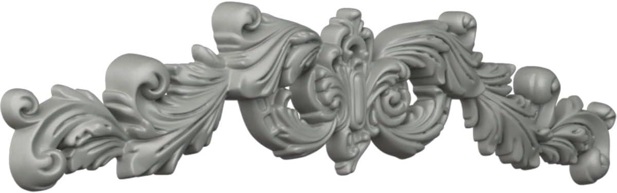 25" Gray Polyurethane Architectural Crown Moulding with Scrolls