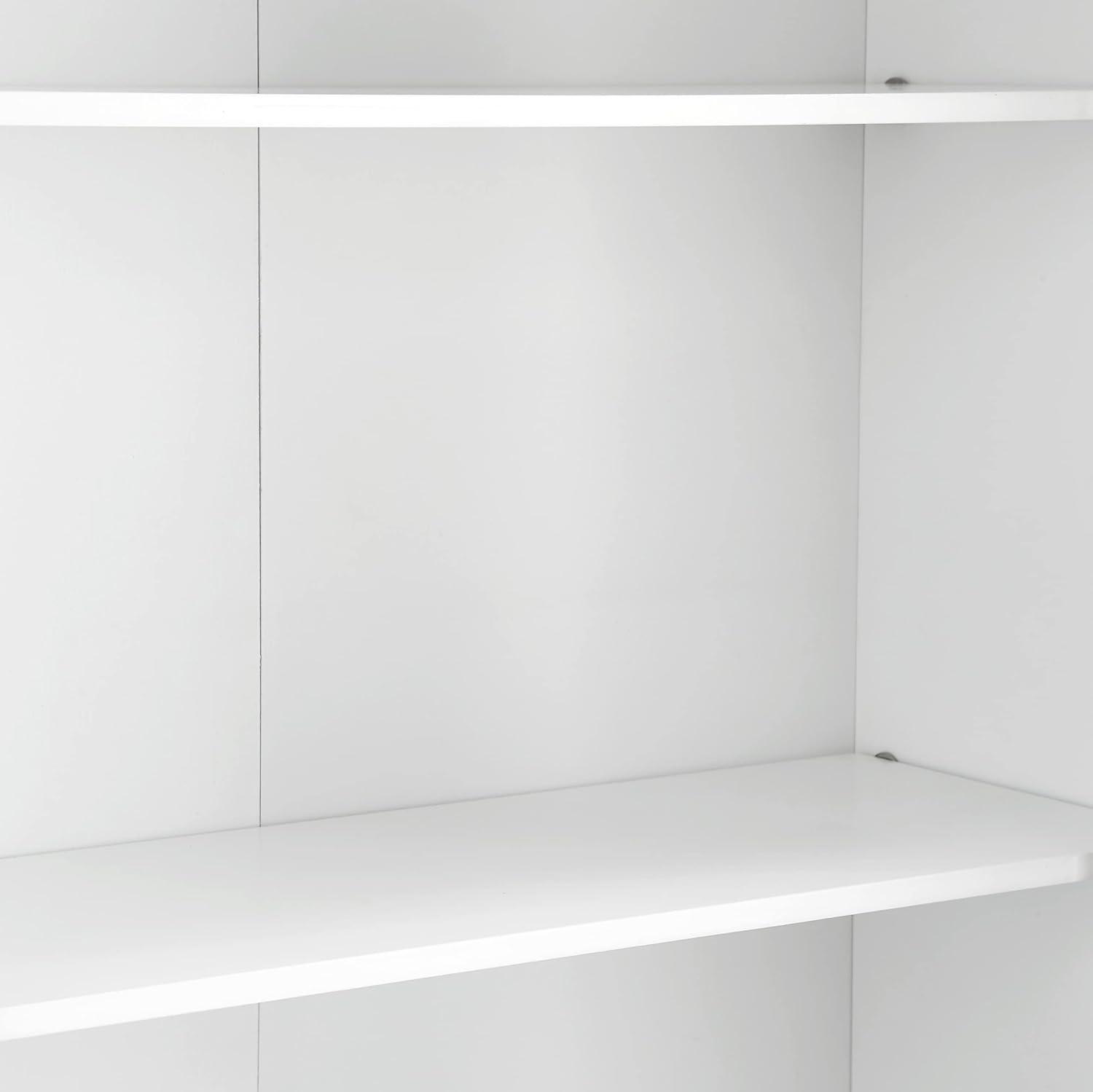 Sleek White Adjustable Over-the-Toilet Storage Cabinet