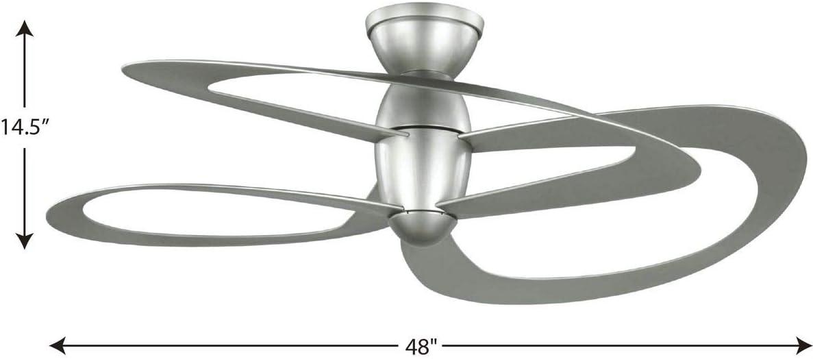 Willacy Collection 3-Blade Painted Nickel 48-Inch DC Motor Contemporary Ceiling Fan