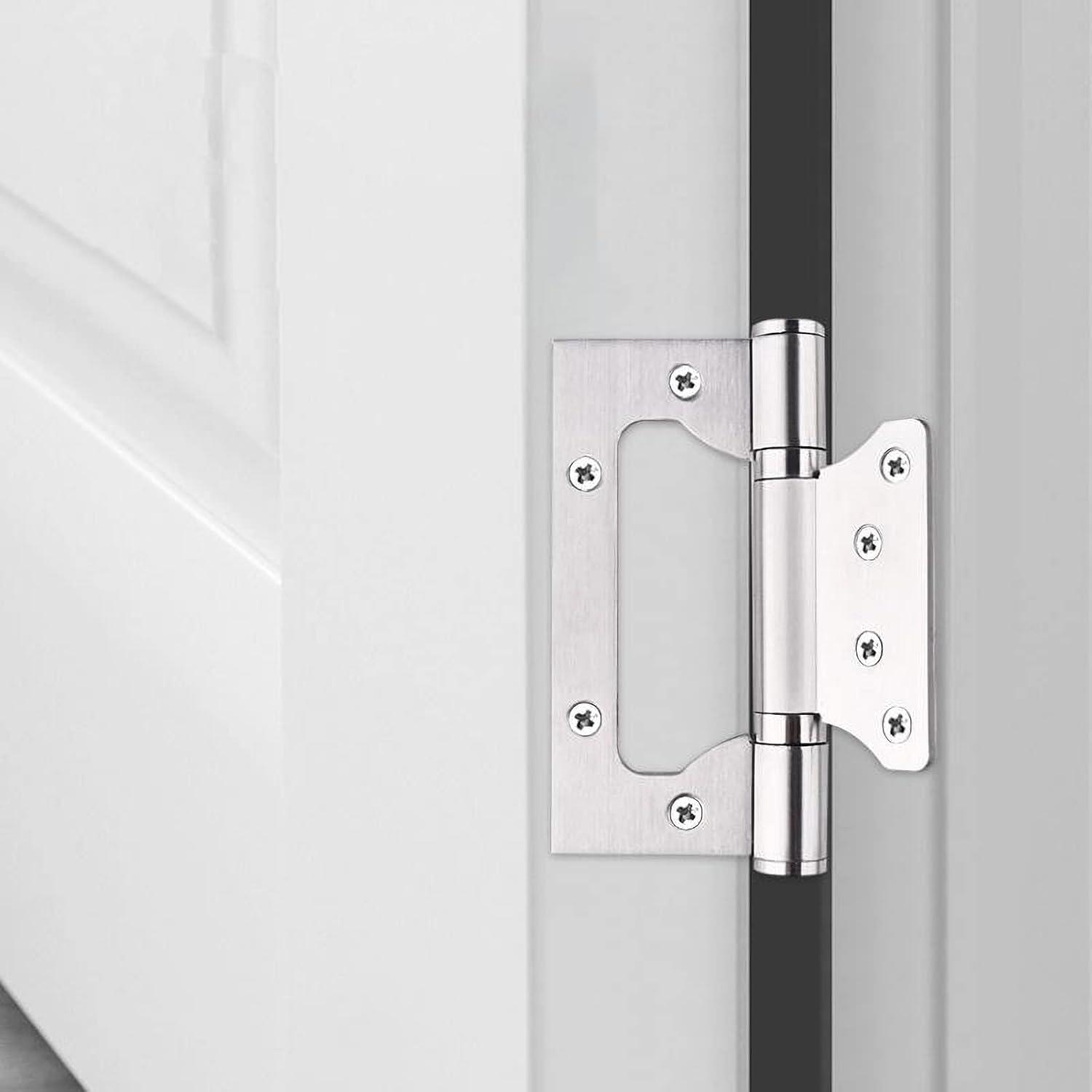 4x3 Inch Stainless Steel Non-Mortise Door Hinges, 6 Pack