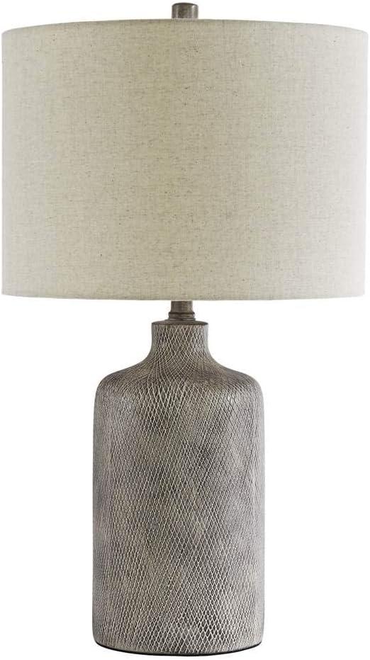 Signature Design by Ashley Linus Table Lamp Antique Black: Ceramic Base, Polyester Shade, UL Listed, 3-Way Switch