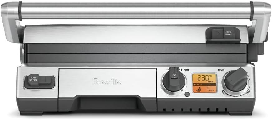 Breville BGR820XL Smart Grill, Electric Countertop Grill, Brushed Stainless Steel.
