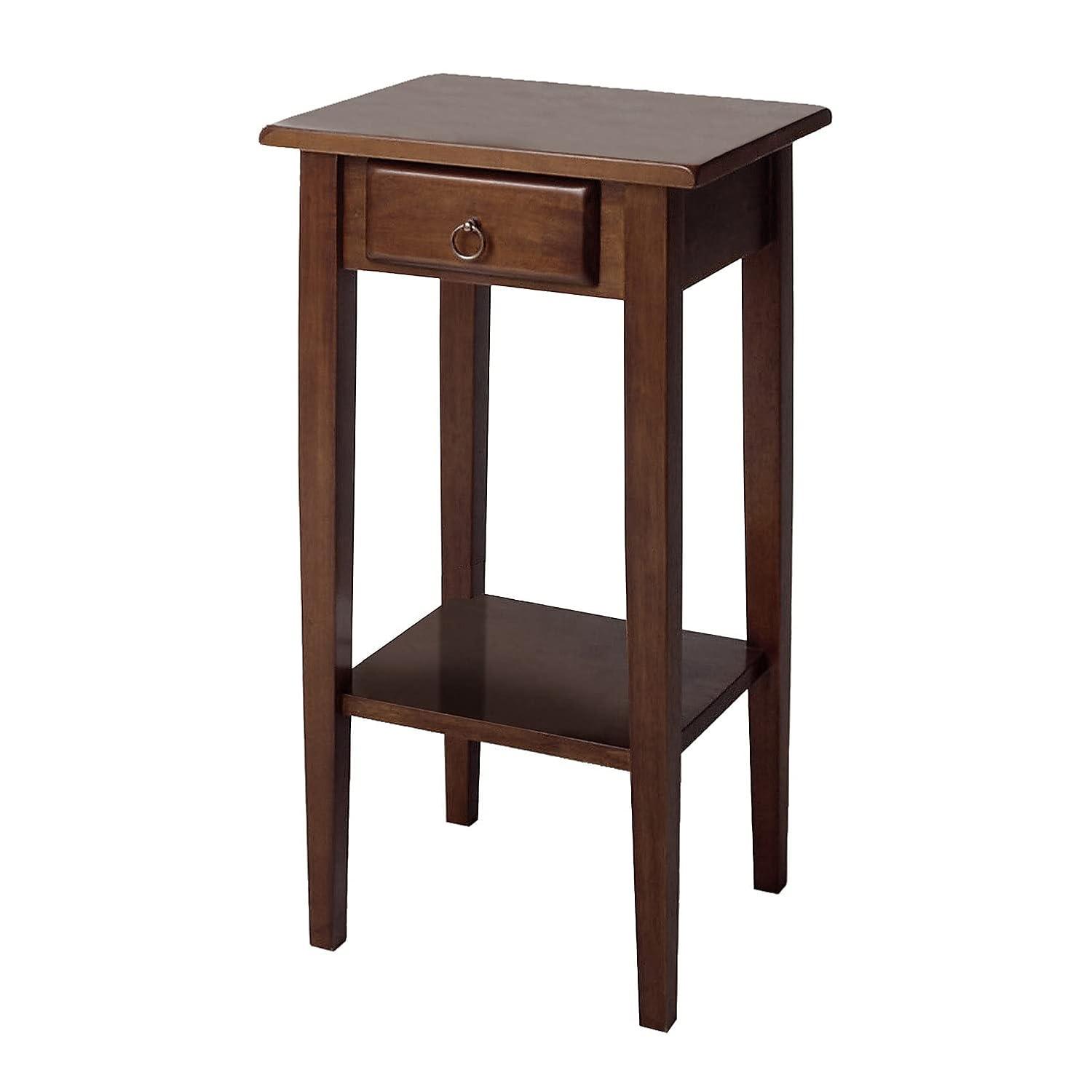 Regalia Accent Table with Drawer, Shelf - Antique Walnut - Winsome: Small Telephone Stand, Occasional Storage