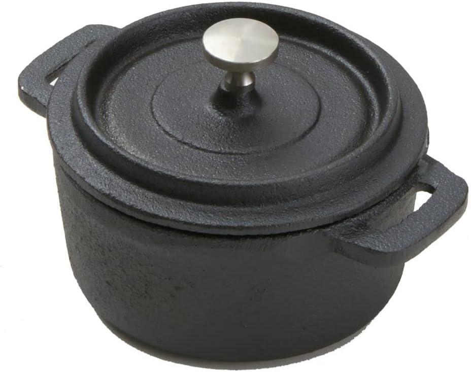 Black Cast Iron Round Mini Casserole Pot