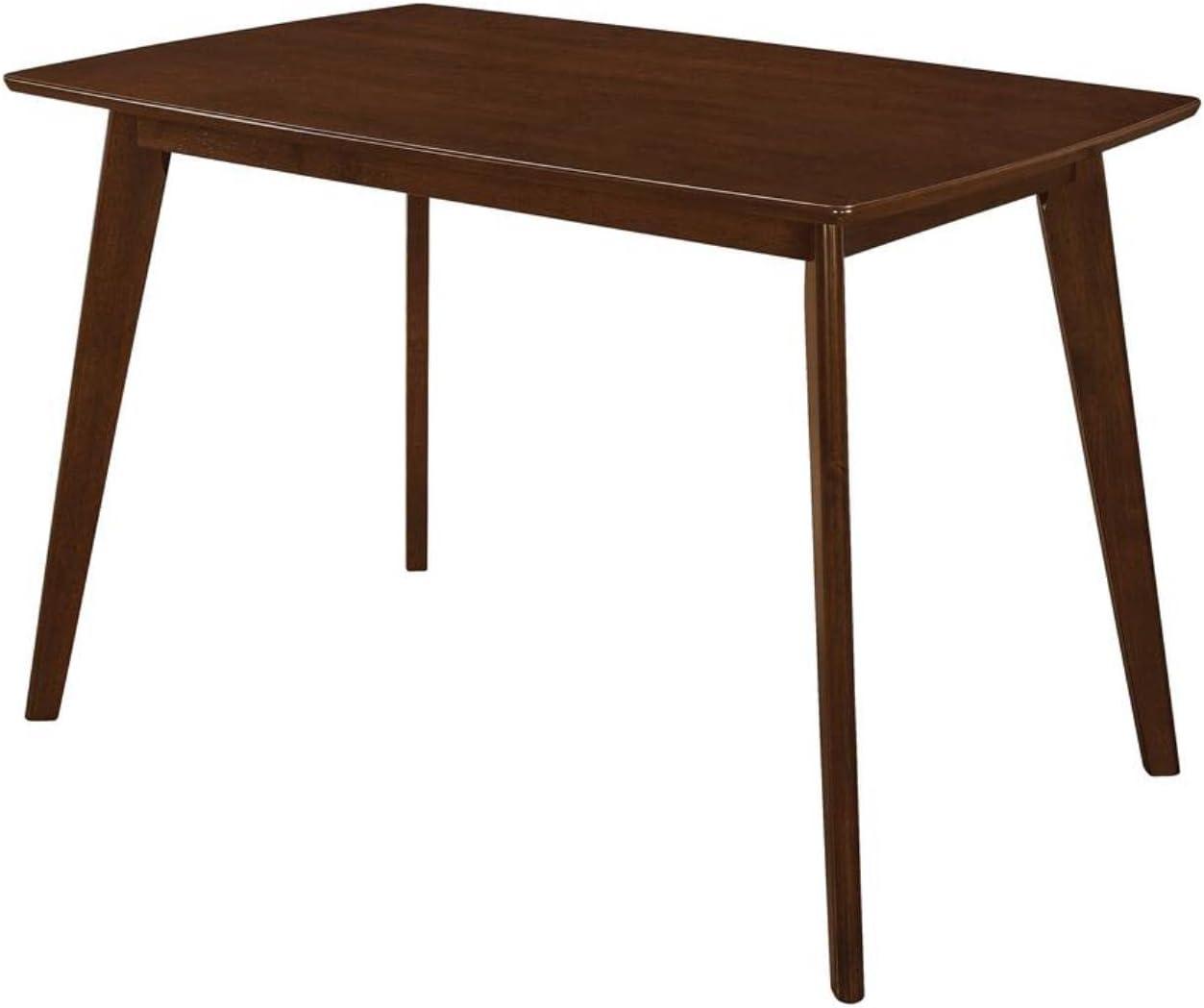 Retro Chestnut Solid Wood Dining Table with Angled Legs