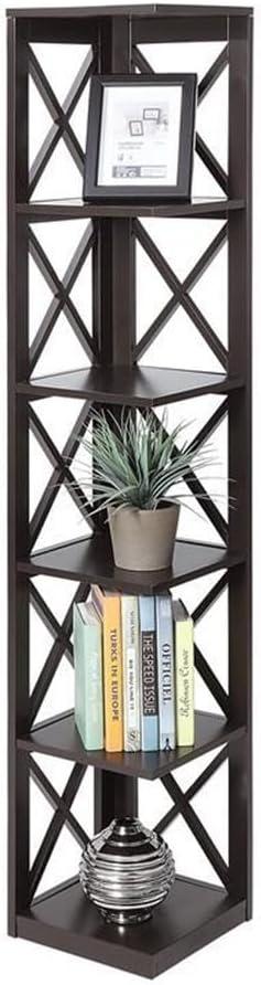 Convenience Concepts Oxford 5 Tier Corner Bookcase, Multiple Finishes