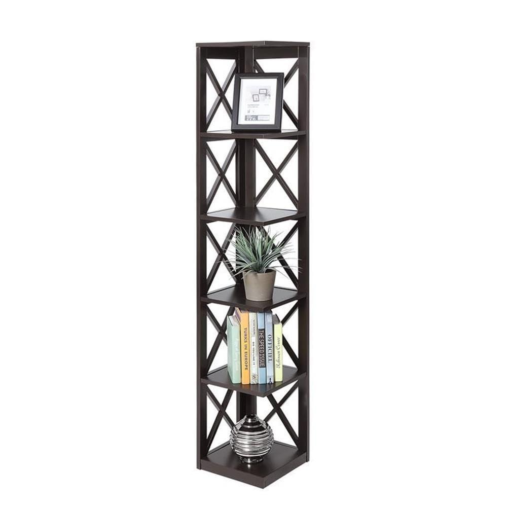Convenience Concepts Oxford 5 Tier Corner Bookcase, Multiple Finishes