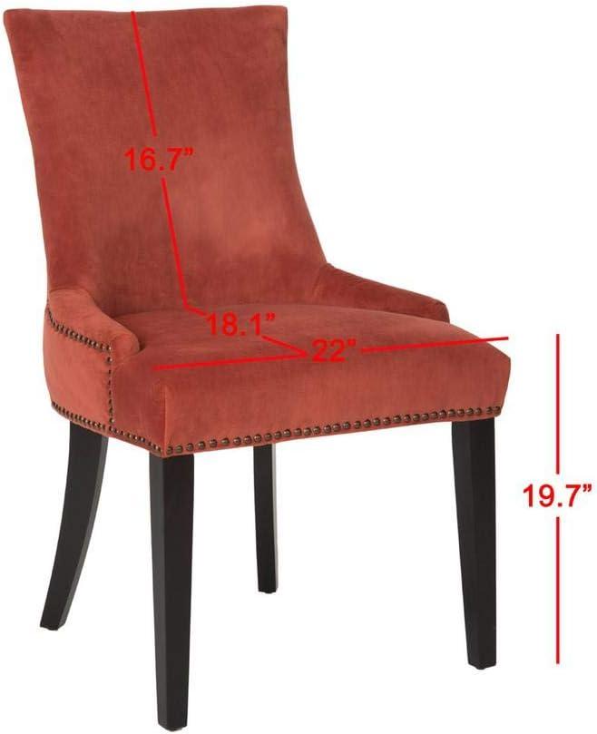 Lester 19''H Dining Chair (Set of 2) with Brass Nail Heads - Rust - Safavieh