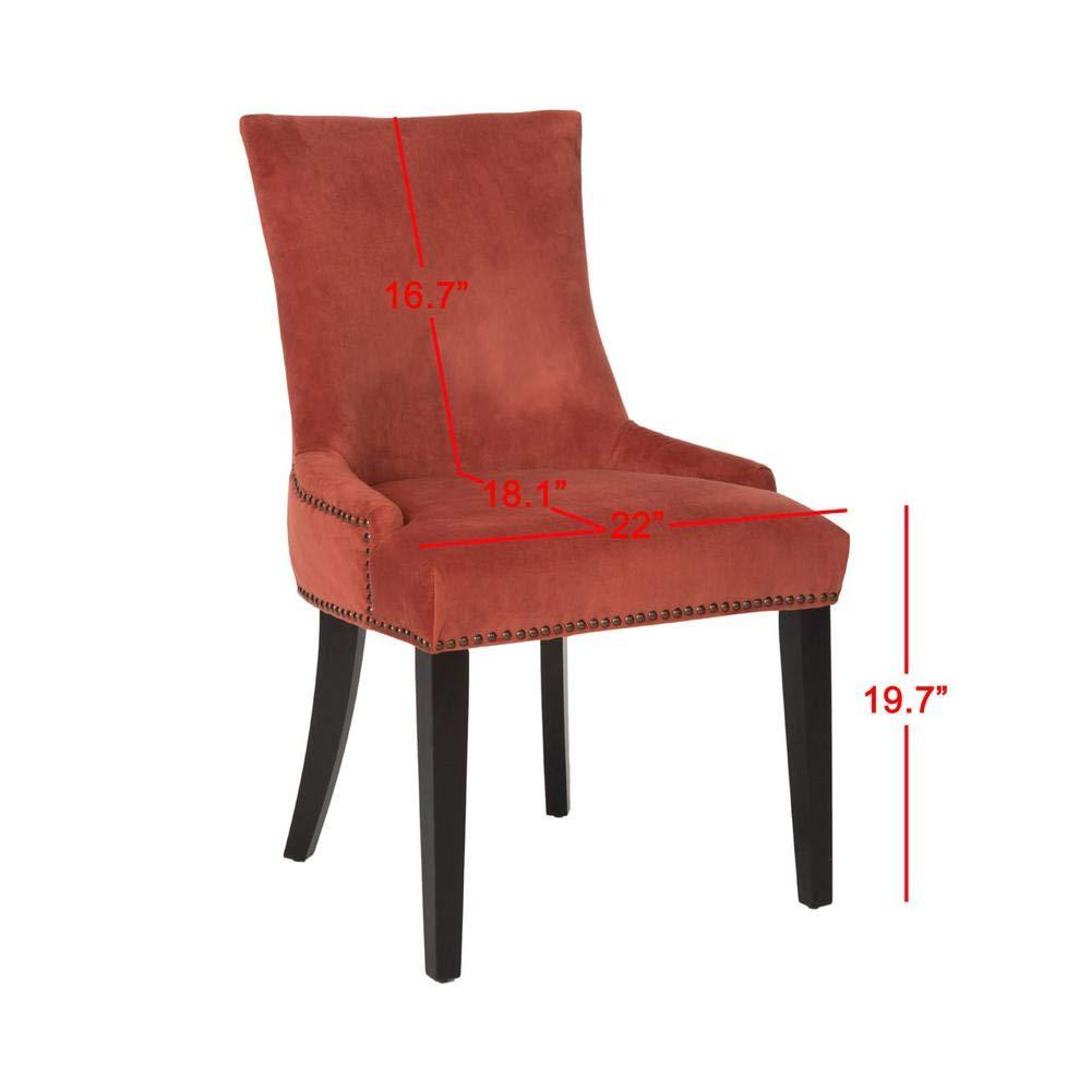 Lester 19''H Dining Chair (Set of 2) with Brass Nail Heads - Rust - Safavieh
