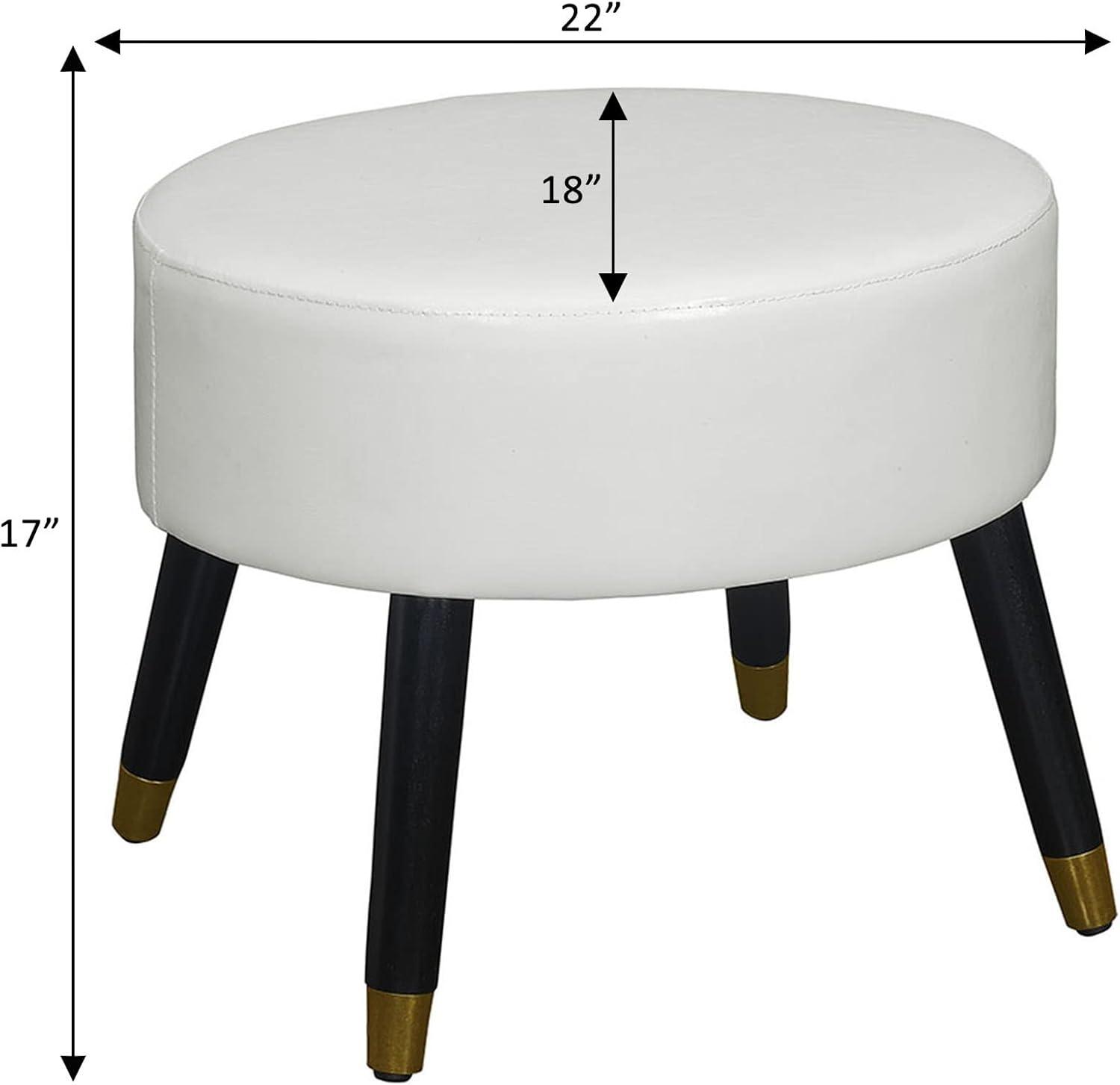 Convenience Concepts Designs4Comfort Mid Century Ottoman Stool, Tan Linen