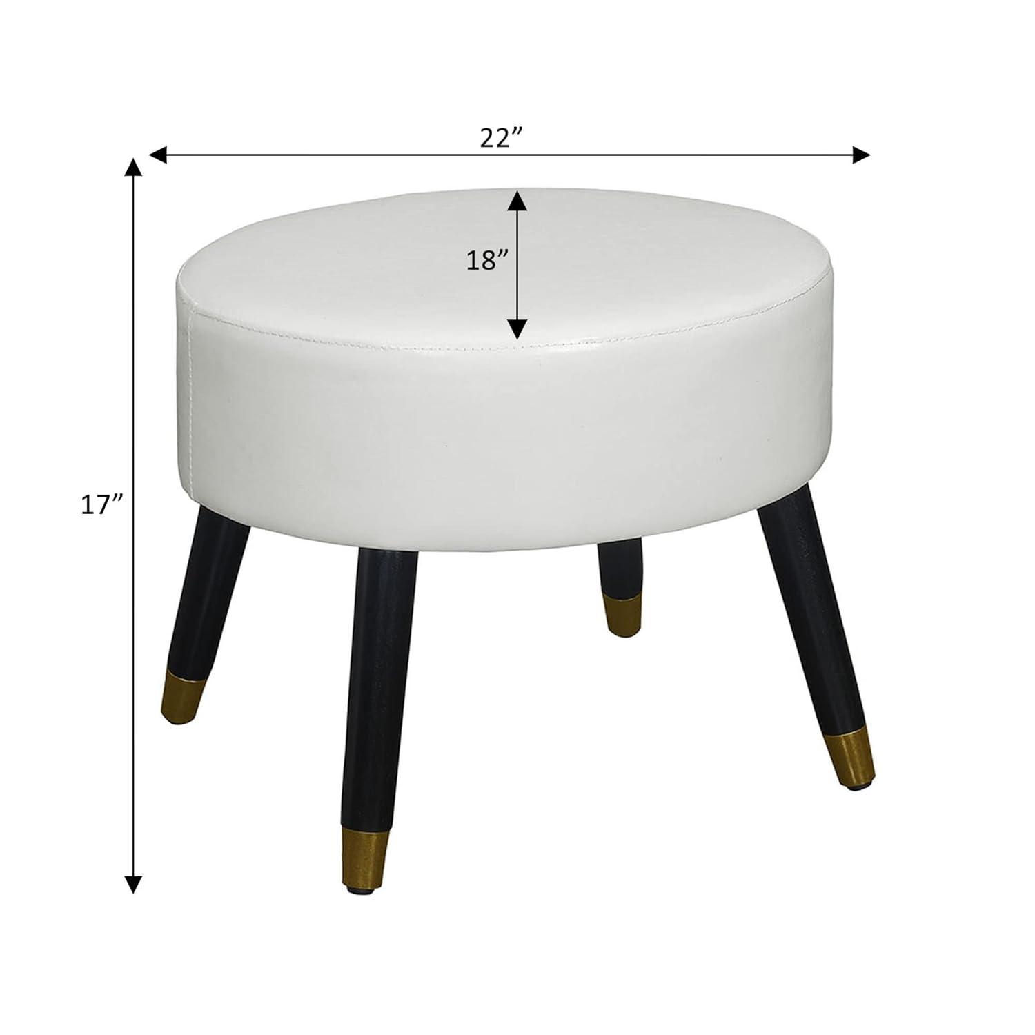 Convenience Concepts Designs4Comfort Mid Century Ottoman Stool, Tan Linen