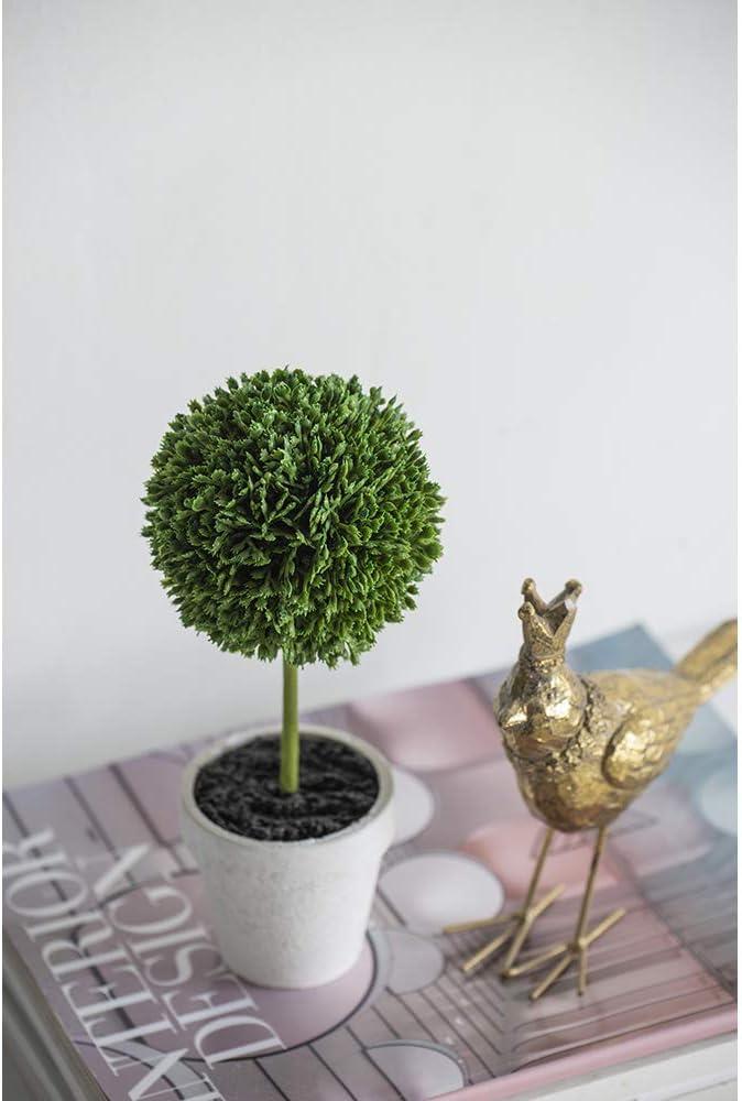 A&B Home Artificial Plants - Artificial Boxwood Topiary Tree, Artificial Ball Shaped Tree w/White Pulp Pot for Home Décor Indoor,Set of 3 Faux Tabletop Plant, 11" x 4" x 10"