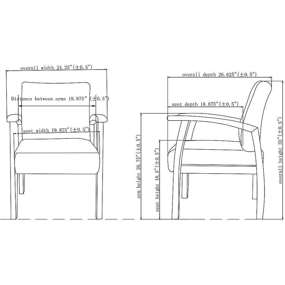 Lorell, Deluxe Guest Chair, 1 Each, Midnight Blue