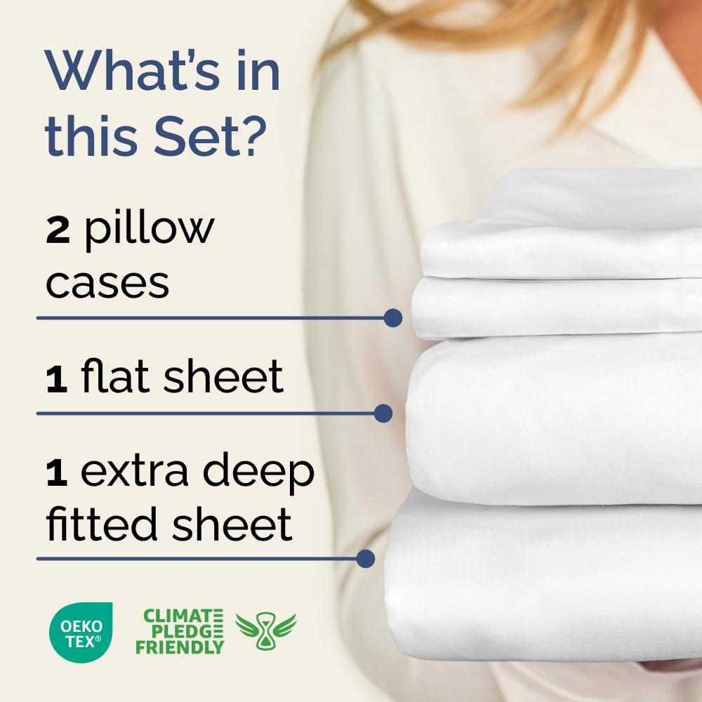 4 Piece Ultra Soft & Cooling Deep Pocket Sheet Set Brushed Hotel Luxury Bed Sheets