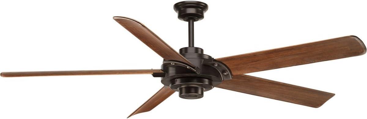 Ellwood 68" Antique Bronze Ceiling Fan with Walnut Blades