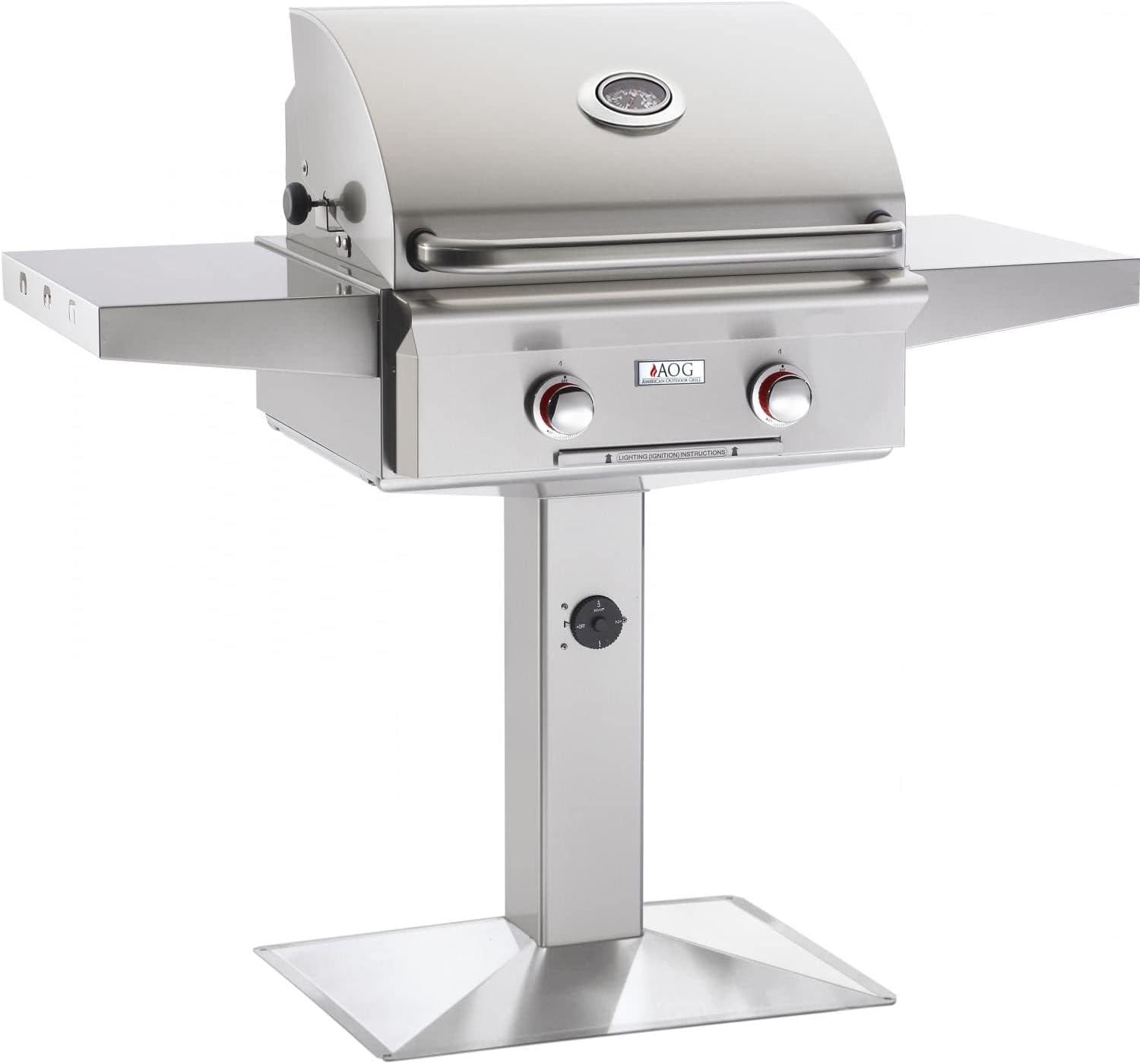 24-Inch Stainless Steel Natural Gas Grill with Side Shelves