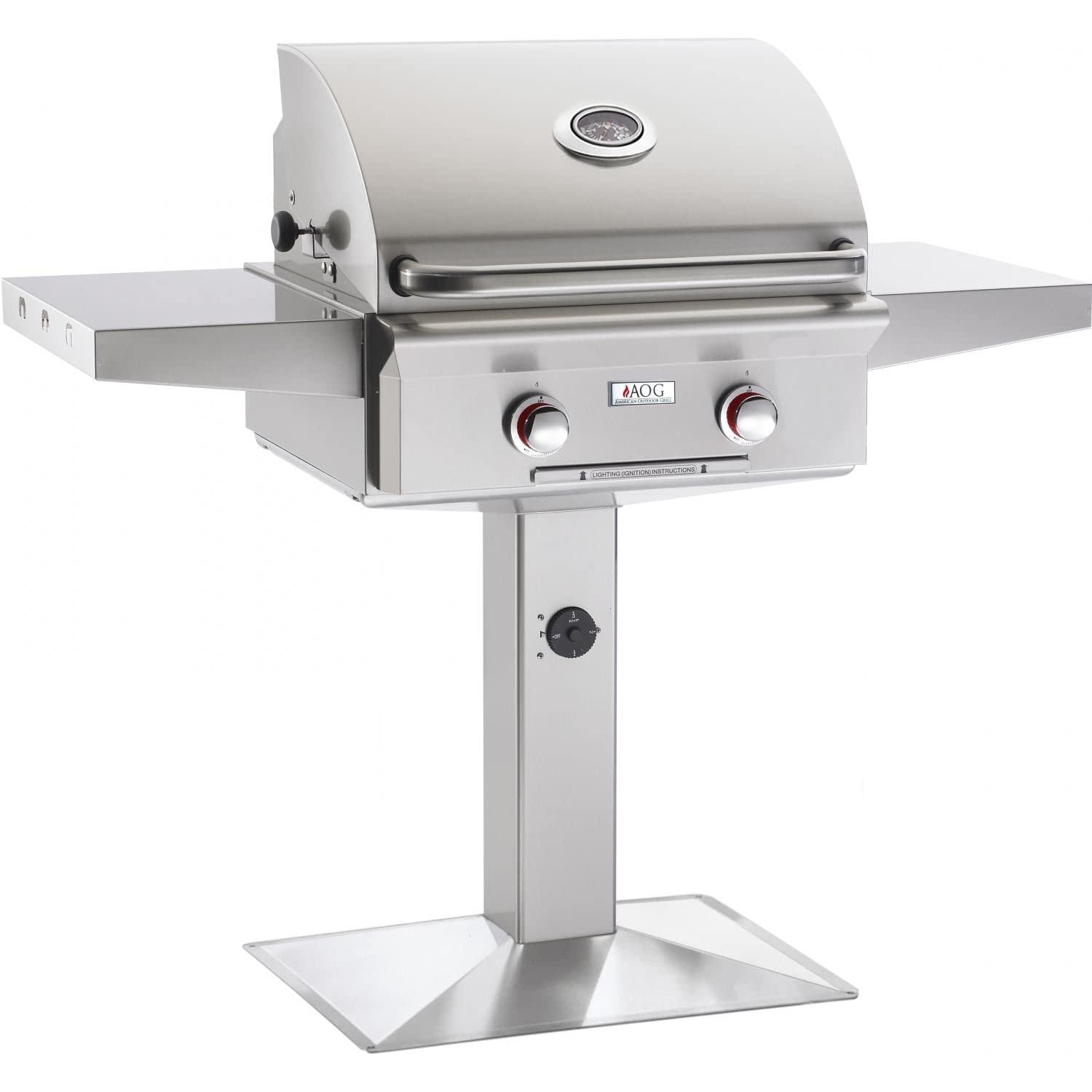 24-Inch Stainless Steel Natural Gas Grill with Side Shelves