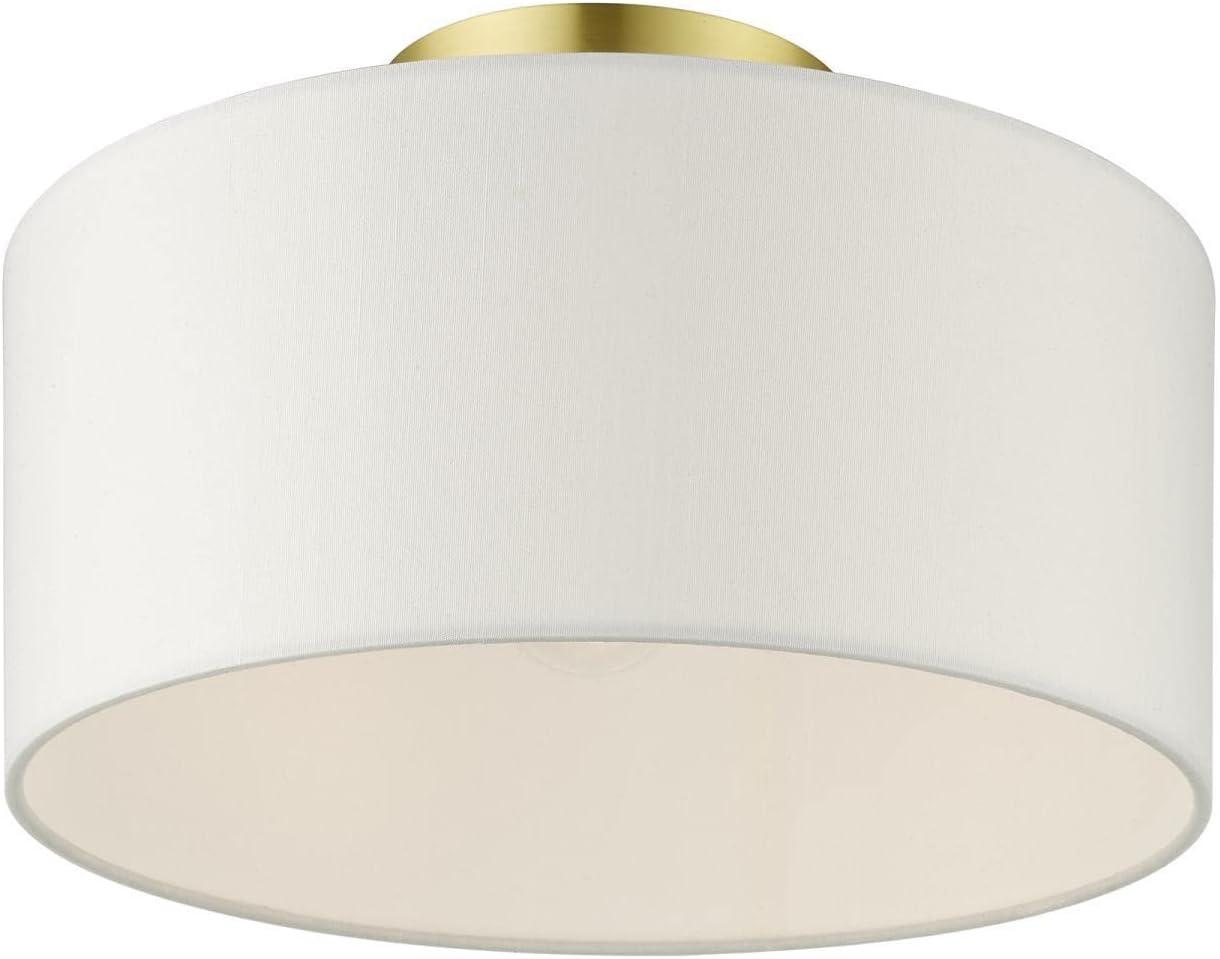 Livex Lighting Meridian 1 - Light Semi-Flush Mount in  Satin Brass