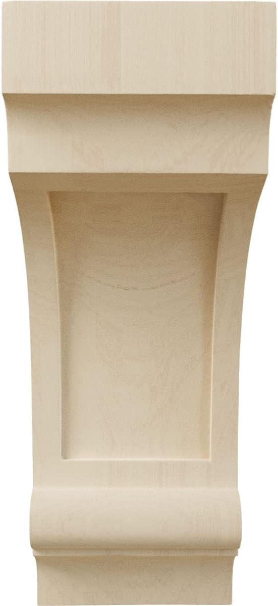 14" Unfinished Rubberwood Recessed Corbel