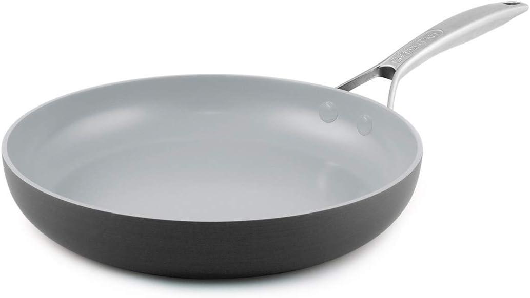 GreenPan Paris Pro Hard Anodized Healthy Ceramic Nonstick, 10" Frying Pan Skillet, PFAS-Free, Dishwasher Safe, Grey