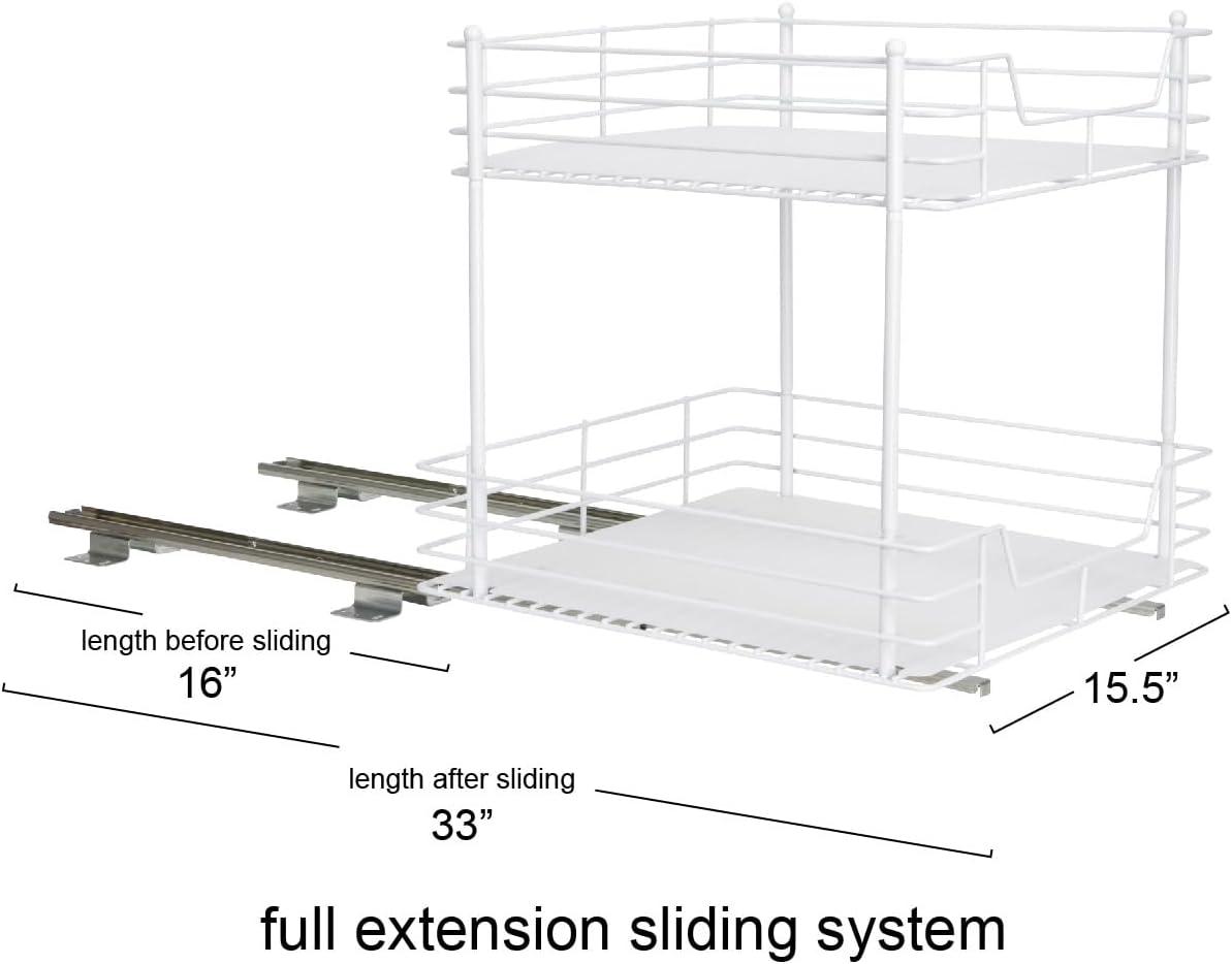 Household Essentials 15" 2-Tier Pantry Organizer White